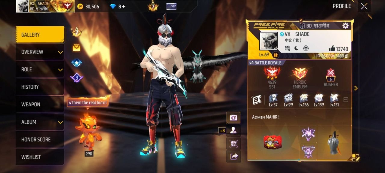 FF Account Lvl 69 | Heroic + Rusher | 13 Artifact + 98 Mythic | 504 Weapons | Rich Vault (Fashion 148 + Collection 271) | Muscular Grandpa Style | BD Server Sold FF ID