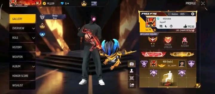 FF Account Lvl 74 | Heroic + Rusher | 12 Artifact + 64 Mythic | 399 Weapons | Rich Vault (Collection 377) | Cool Outfits | BD Server Sold FF ID