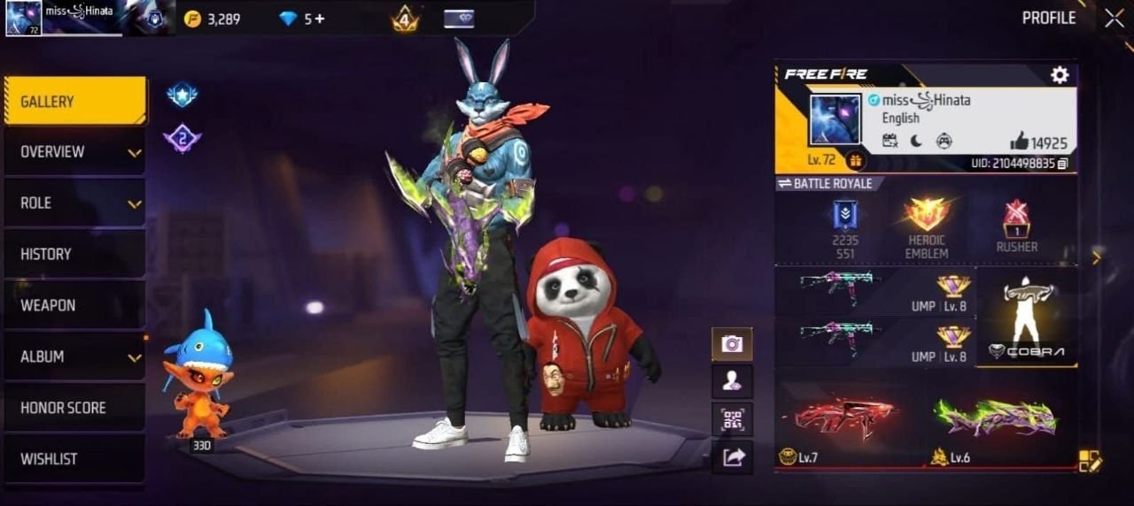 FF Account Lvl 72 | Prime 5 | Heroic + Rusher | 8 Artifact + 55 Mythic | 346 Weapons | Good Vault | BD Server Sold FF ID