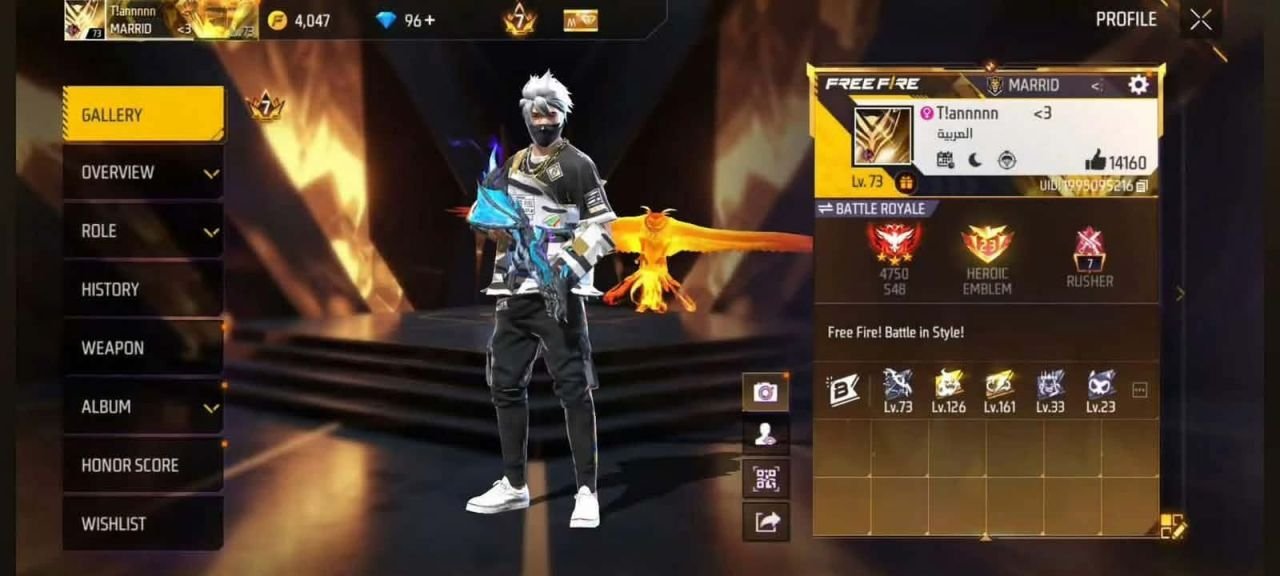 FF Account Lvl 73 | Prime 7 | 444 Weapons | Heroic Emblem | Rich Vault Free Fire Account Bangladesh