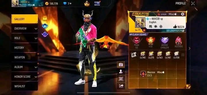 FF Account Lvl 77 | 388 Weapons | Heroic Emblem | Strong Vault Sold FF ID