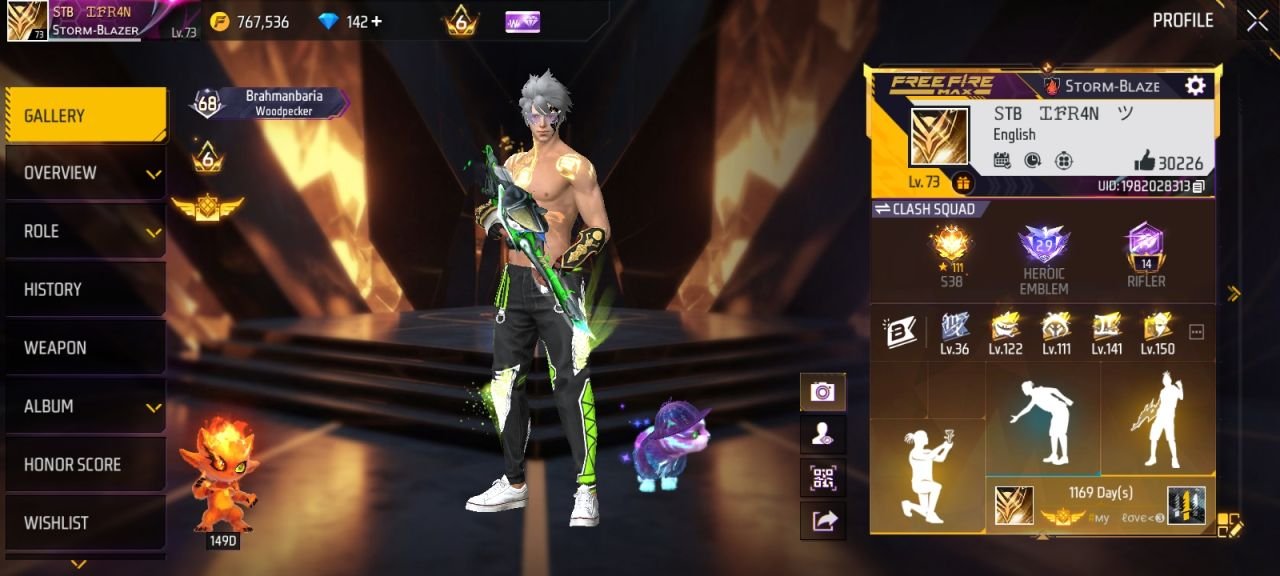 FF Account Lvl 73 | 537 Weapons | High Collection | One Punch Man Free Fire Account Bangladesh